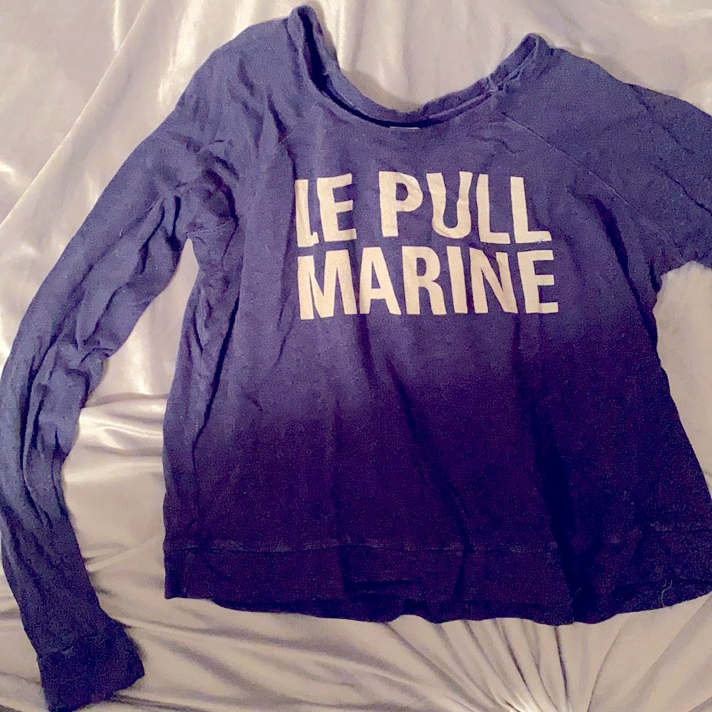 Sundry cropped sweatshirt, navy with gray lettering
